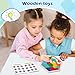 3 otters Wooden Puzzles for Kids, Educational Brain Teaser Game, Shape Sorting Board with Guide Book, Montessori Learning Toys