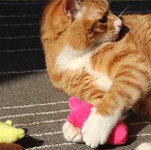 A AINOLWAY Interactive Cat Catnip Toys Funny for Kitten Kitty Cat Kicker Teething Chew Playing 3 Pcs (Catnip Toy)