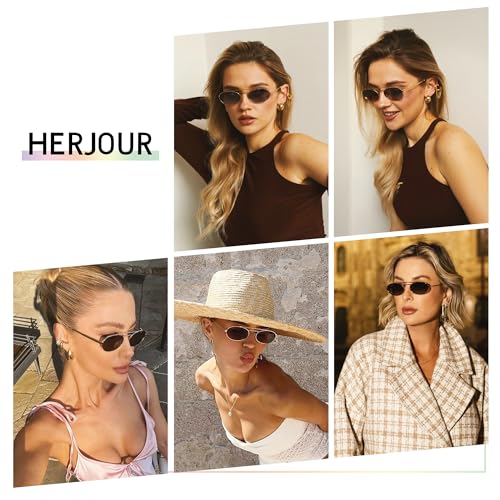 Oval Trendy Retro sunglasses Double bridge for women men 90S Narrow Vintage Small Sunnies AR810482