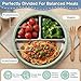 Bufims Stainless Steel Baby Plates with Suction, Divided Metal Toddler Plates with Removable Silicone Sleeves, Non-Slip Kids plates, BPA Free, Non-Toxic, Dishwasher Safe, 3 Pack