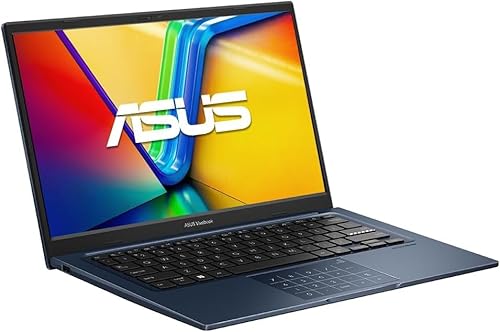 ASUS Laptop Vivobook FHD de 14 polegadas, processador Intel Core i3-1315U, 8 GB de RAM, SSD de 128 GB, Windows 11 Home, gráficos Intel UHD, Wi-Fi, Bluetooth, azul silencioso, X1404VA-I38128