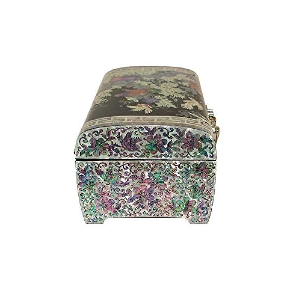 Caja de regalo de madera lacada con incrustaciones de madreperla, diseño de flor de ciruela, para guardar el tesoro, caja de regalo