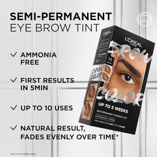 L'Oréal Paris, Semi-Permanent Eyebrow Tint, Lasts up to 5 Weeks, Visible Results in 5 Minutes, Up to 10 Uses, Ammonia Free, Brow colour, Shade: 5.0 Brunette - Image 4