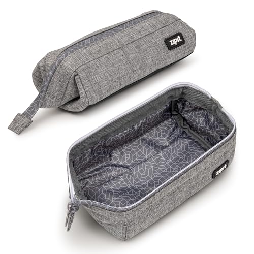 ZIPIT Lenny Federmäppchen, Etui mit breiter Öffnung für Schule, Grau