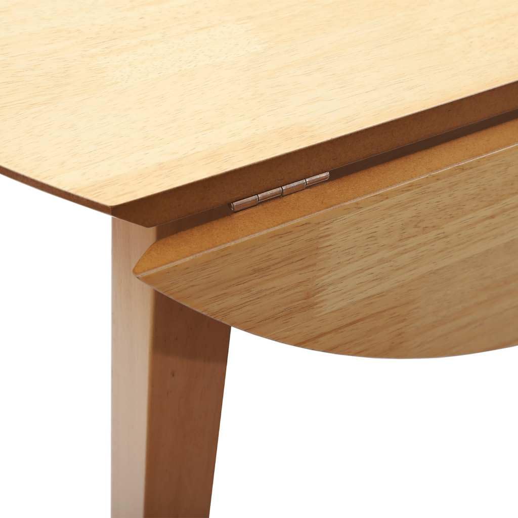 Mesa de Comedor Abatible de Madera Maciza de Caucho - 90x90/55x74 cm - Para Comidas y Trabajo