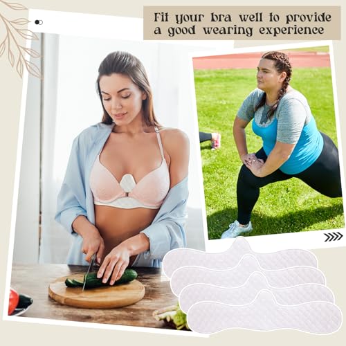 Boyiee 4 Pcs Reusable Cotton Bra Liners Under Bra Liners to Absorb Sweat Under Breasts Sweat Absorber Pads3