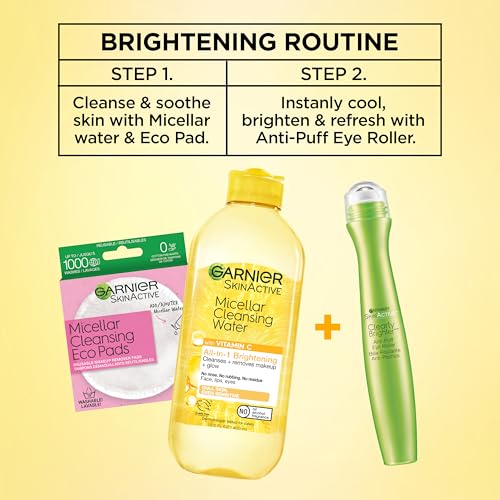 Garnier Clearly Brighter Anti-Puff Eye Roller, Dark Circles Under Eye Treatment with Caffeine and Vitamin C, 0.5 Fl Oz (15mL), 1 Count (Packaging May Vary) - image 5