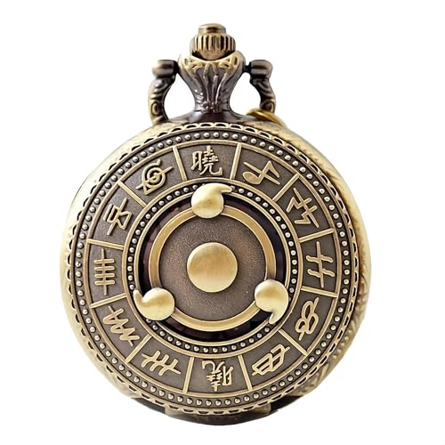 Image of AUGEN Premium Pocket Watch Metal Keychain Naruto 6 Retro Vintage for Gifting With Key Ring Anti-Rust (Pack Of 1)