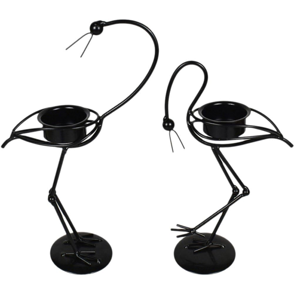 Bougeoirs en fer pour bougies pilier : lot de 2 photophores déco pour salon et anniversaire