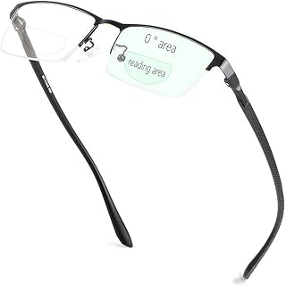laureles/Bifocal Reading Glasses Men Blue Light Blocking Half Frame Square Readers for Female Computer Presbyopia (0.00/+2.25 Magnification)