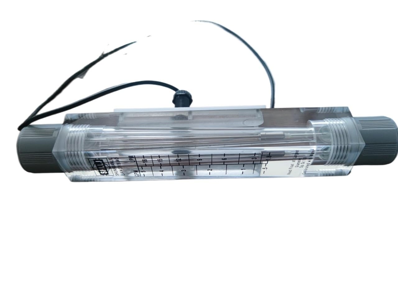 1 unidad de caudalímetro tubular LZM-15G de 0,5-5 GPM/1,8-18 LPM for líquidos/agua, rosca BSP de 1/2". Caudalímetro de área variable con interruptor de límite de alarma.(SS fitting)