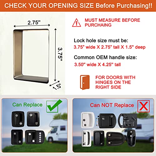 2023 Upgraded Rv Door Lock, Besbuy Keyless Entry Rv Door Latch Remote Control & Integrated Password Keyword & Mechanical Key Trailer Door Latch Waterproof Zinc Alloy Metal Rv Door Handle - Black #TOP1