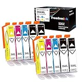 2.Tintenvolumen: 30 ml für 364XL Schwarz, 25 ml für 364XL Farbe. Reichweite: 1050 Seiten in Schwarz, 750 Seiten in Farbe (Basierend auf 5% Deckung)