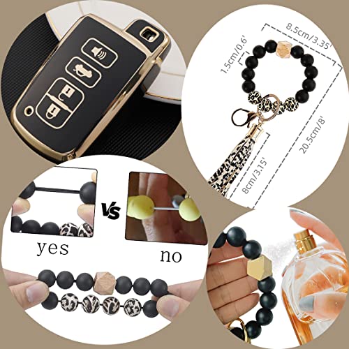 Rfsrz For Toyota Key Fob Key Case Shell With Keychain Keyring Wristlet Fit Sequoia Tundra Tacoma 4Runner Land Cruise Camry Avalon #TOP3