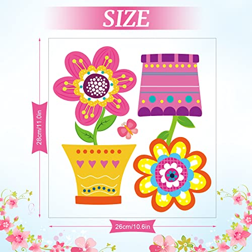 Spring Flower Window Decals Butterfly Window Stickers Double Side Visible Non Adhesive Glass Door Clings Anti Collision Stickers For Baby Shower Decoration Party Supplies #TOP1