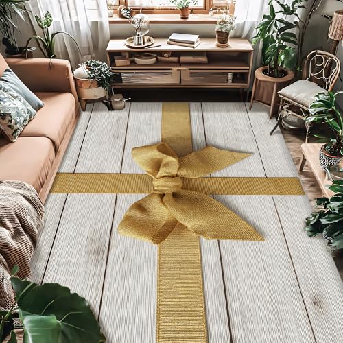 Tapis de chambre beige saisonnier 1,8 x 2,7 m avec grand imprimé rustique rectangulaire - 4