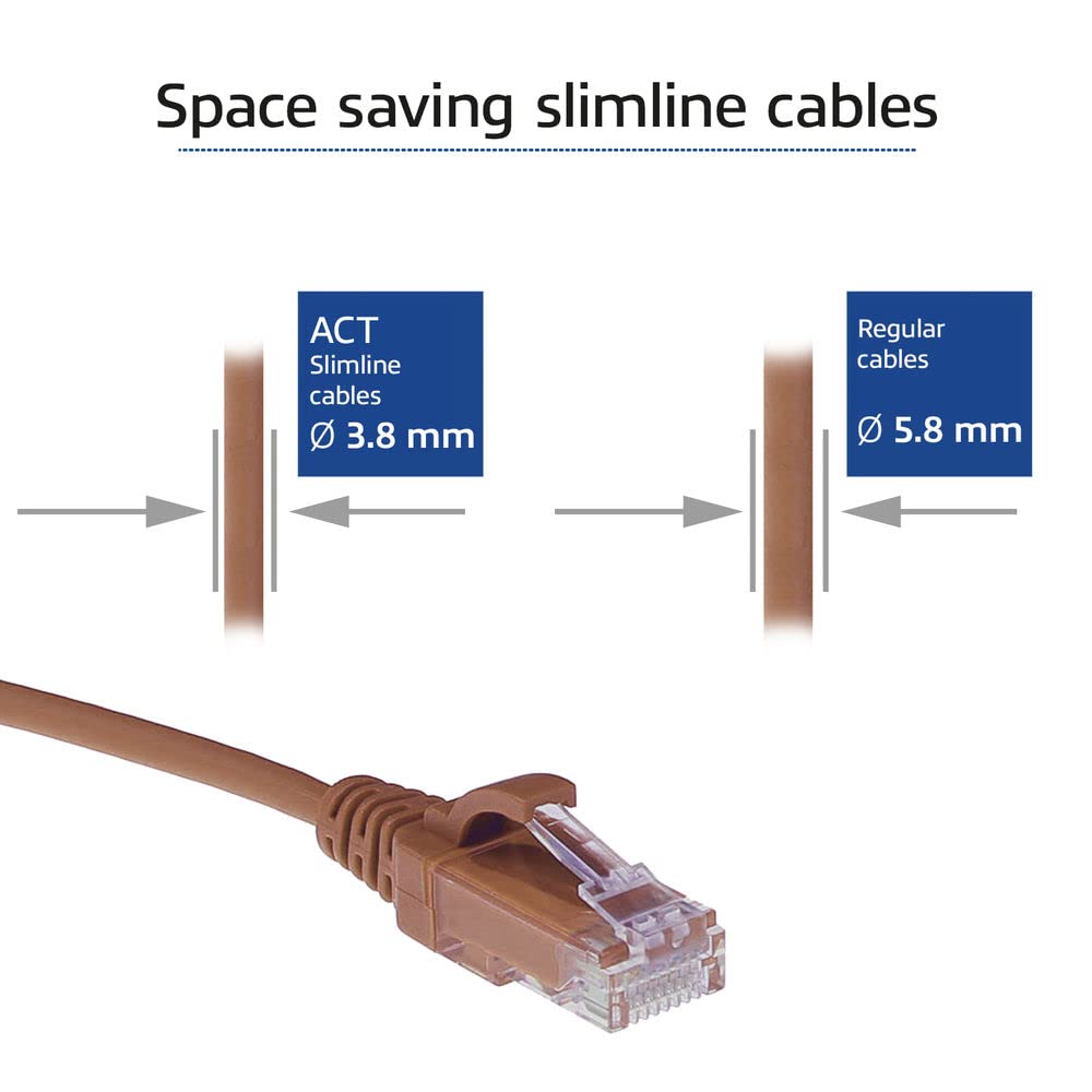 ACT CAT6 Network Cable, U/UTP LSZH LAN Cable, Thin 3.8 mm Slimline, Flexible Snagless Ethernet Cable with RJ45 Connector - Image 4