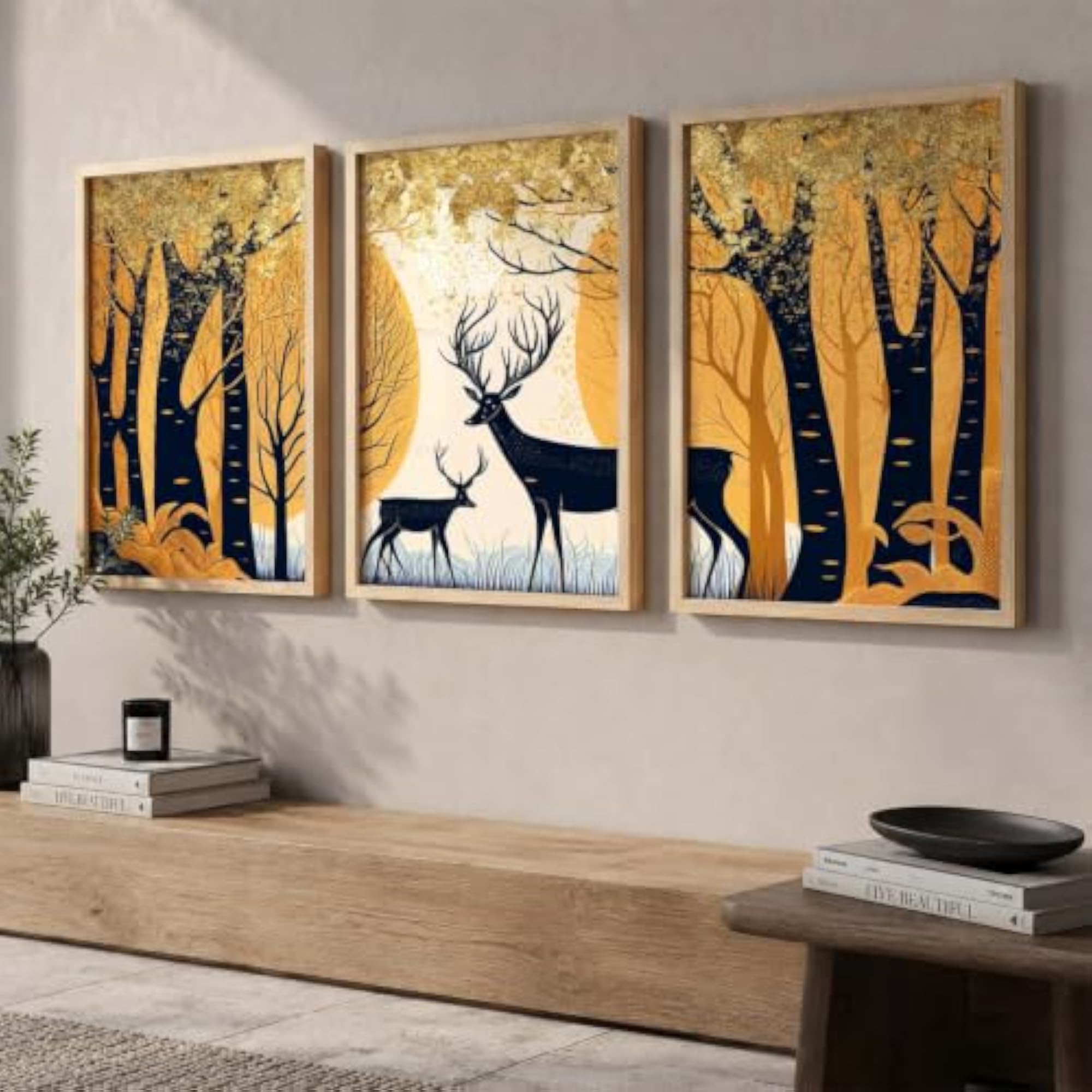 Decorative Modern Wall Art with Frame for Living Room