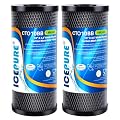 ICEPURE 10"X4.5",1 Microns Whole House Sediment Activated Carbon Water Filter Compatible with Dupont WFHDC8001,EP Series,EPM Series,CB-BB-10, GE FXHTC, GXWH40L, GXWH35F, GNWH38S, CTO10BB,2PACK