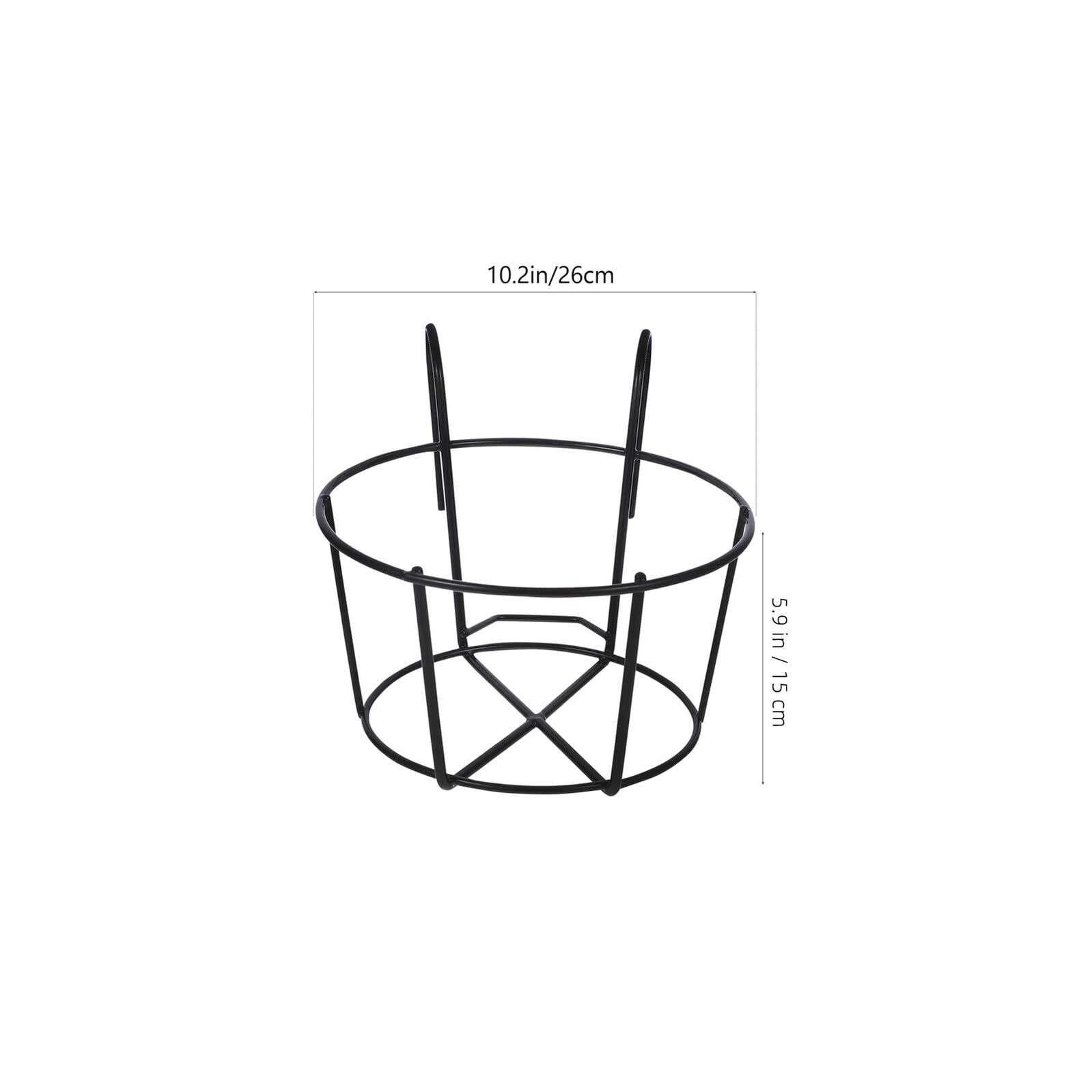 VILLCASE 3 Pezzi Portavasi da Balcone in Ferro Battuto Supporto per Fioriere Rotondo Nero Resistente alle Intemperie Sospeso con Ganci Rinforzati per Giardino e Balcone
