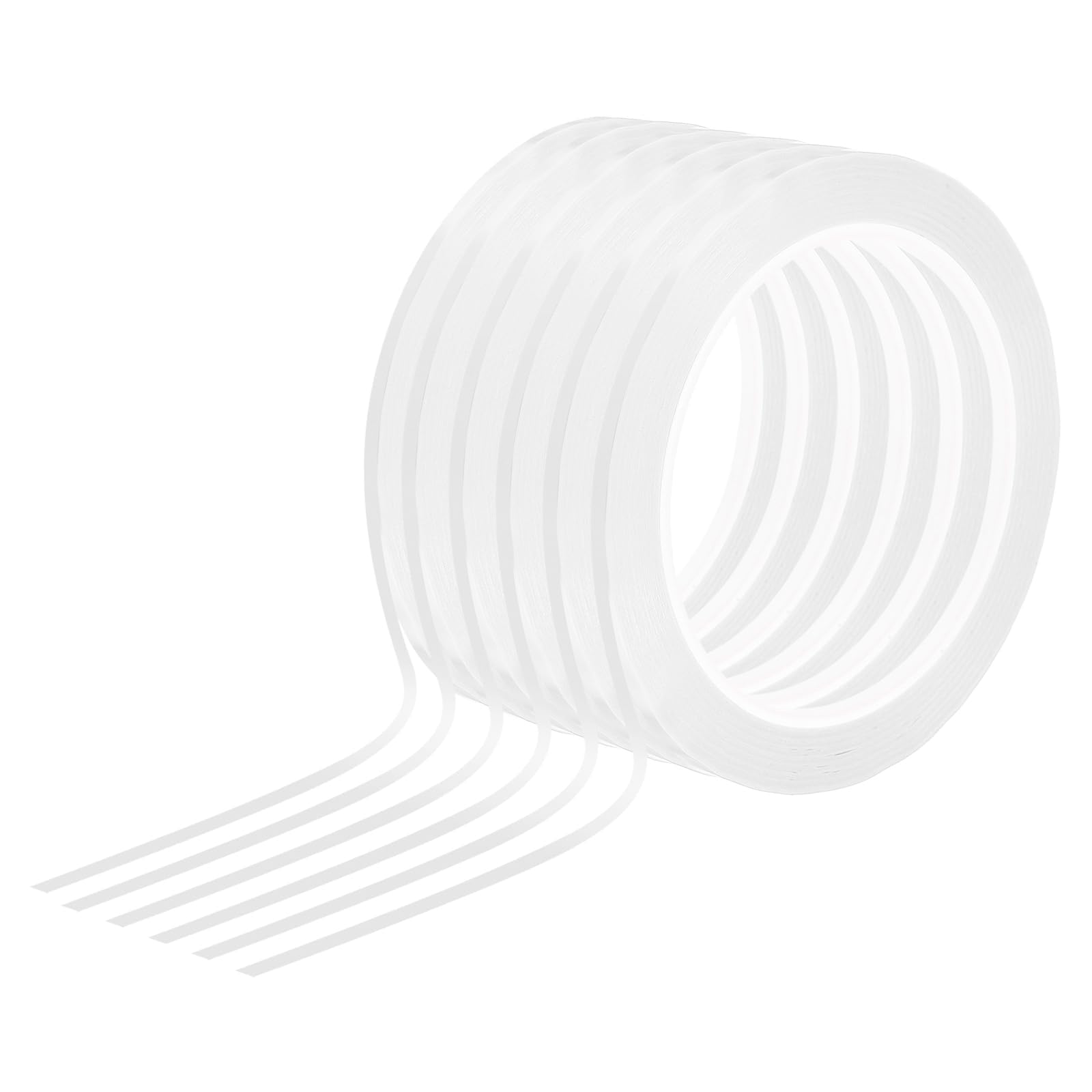 TOP-VIGOR Whiteboard Tape 3mm 1/8", 6 Thin Self Adhesive Marking Tape for White Board Grid Lines Charts DIY Crafts and Classroom Accessories, White