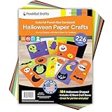 226 Pieces Halloween Punch Out Paper Craft Kit, 2-Sided US Made Card Stock for Spooky Crafts, Cupcake Toppers, Cards, Gift Tags, Door Hangers, Play Date Halloween Party Crafts for Kids
