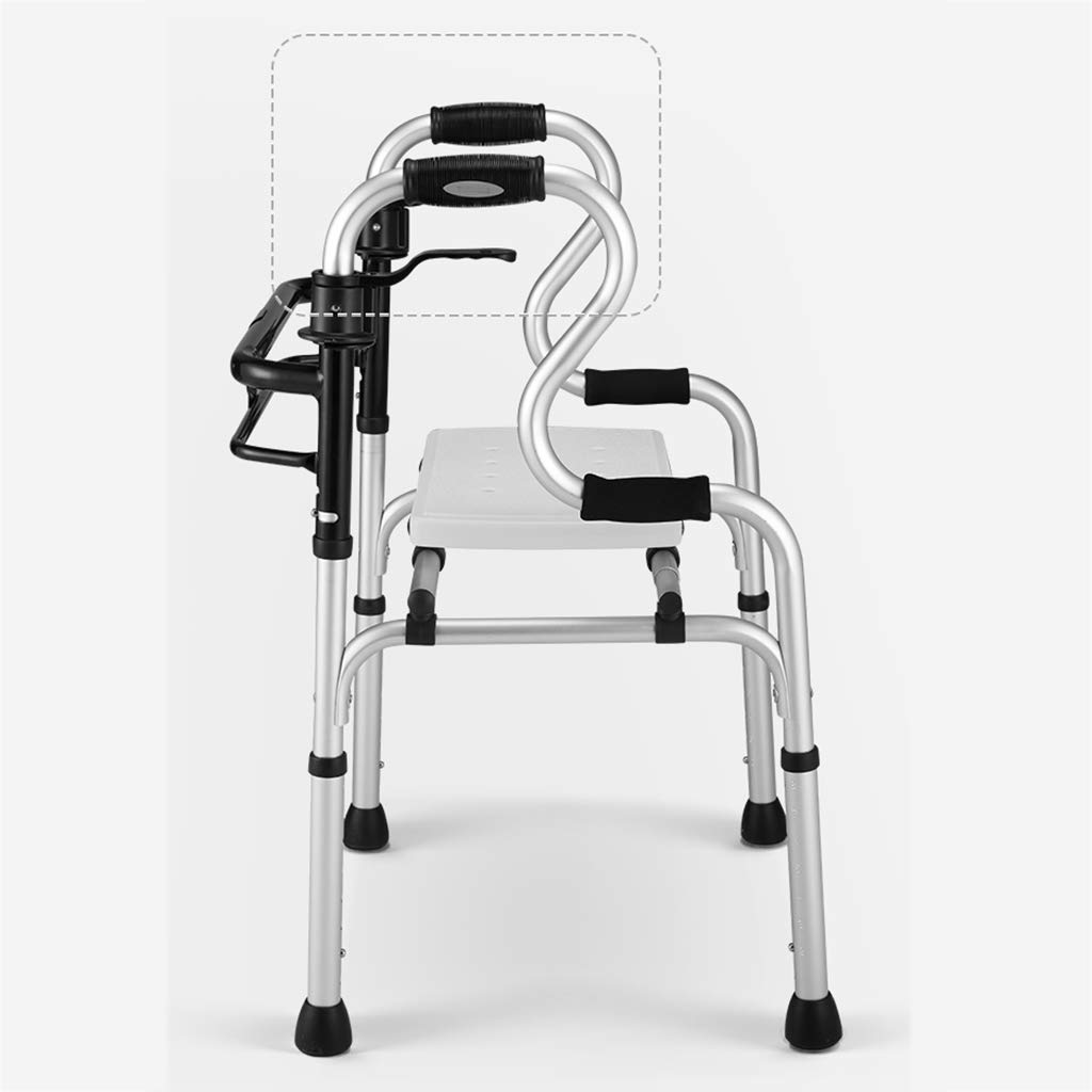 Andador para Ancianos,Práctico andador para personas mayores, bastón multifuncional, andador auxiliar de 4 patas, material de aleación de aluminio, plegable para personas mayores, caminata a