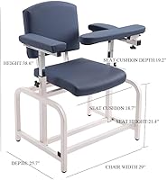 Vista 3 de Cómoda silla de laboratorio para spa de laboratorio y sala de tratamiento... (azul, normal)