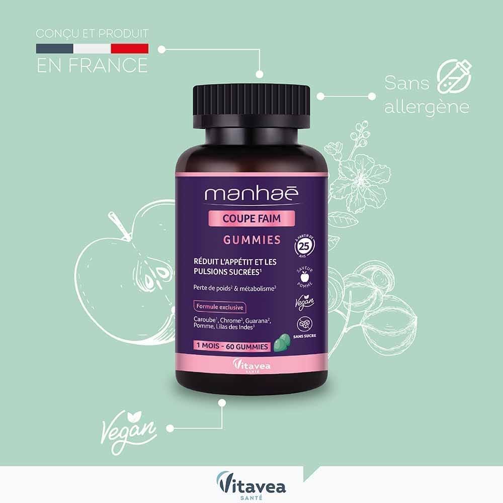Complément Alimentaire Vitavea Minceur - Gommes Caroube Guarana Chrome Pour Contrôler L'appétit
