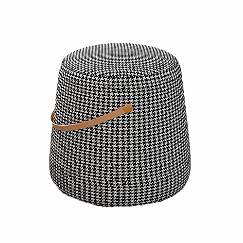Pouf rond pied-de-poule compact pour soulager le mal de dos