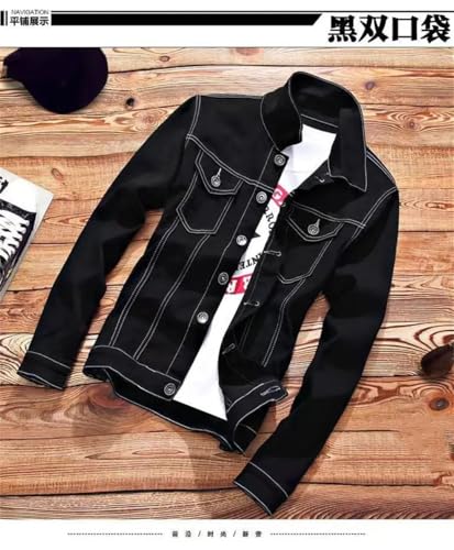Men's Autumn Denim Jacket Single Breasted Coat Jeans Pants Suit2
