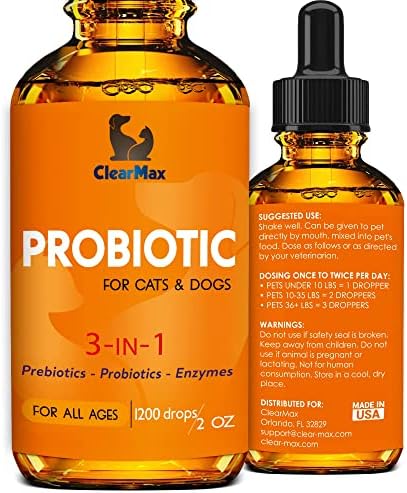 Probiotics for Dogs - Cat Probiotic - Great Dog Probiotics and Digestive Enzymes for Pet - Dog Digestive Enzymes & Natural Prebiotic - Canine Probiotic - Probiotics for Cats - Puppy Probiotic