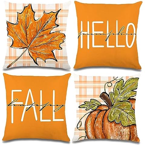 YUJUN 4 PCS Autumn Pillow Covers Cover