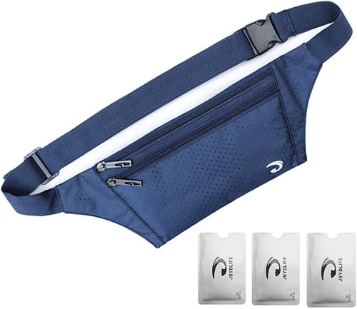 Miniatura 8 de Bolsa de cintura ultrafino con ranuras cvisualización para tarjeta de crédito para deportes aire libre correr caminar viajes