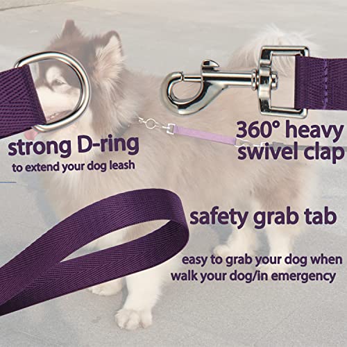 Short Dog Training Leash Dog Leash Tabs For Trainingtraffic Handle Leash Grab Handle Pet Dog Traffic Grab Handle (Rosered & Purple) #TOP2