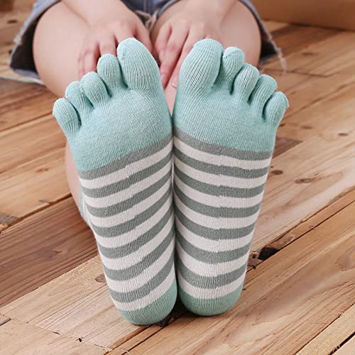 Image of CaiDieNu Women's Animal Toe Socks - Cotton Five Finger Colorful Funny Casual Crew Socks for Ladies