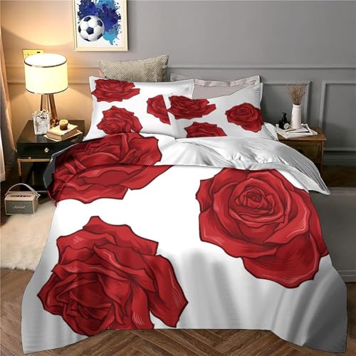 Parure de lit protea rouge en microfibre Super King size 260x220 cm