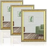 bilderrahmen holz goldfarben SCHÖNES DESIGN: Das stilvolle und zeitlose Design der Bilderrahmen mit Muster wird schnell zum Blickfang und sorgt für ein angenehmes, zeitloses Wohnambiente!