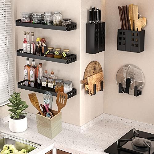Eitida Kitchen Utensil Cutlery Holder, Knife Spoon, Spatula, Slotted Spoon, Solid Spoon, Pasta Server Organizer for Kitchen, Countertop, Chefs, Great Gift & Easy to Clean, Rubber Wood, Natural Beige