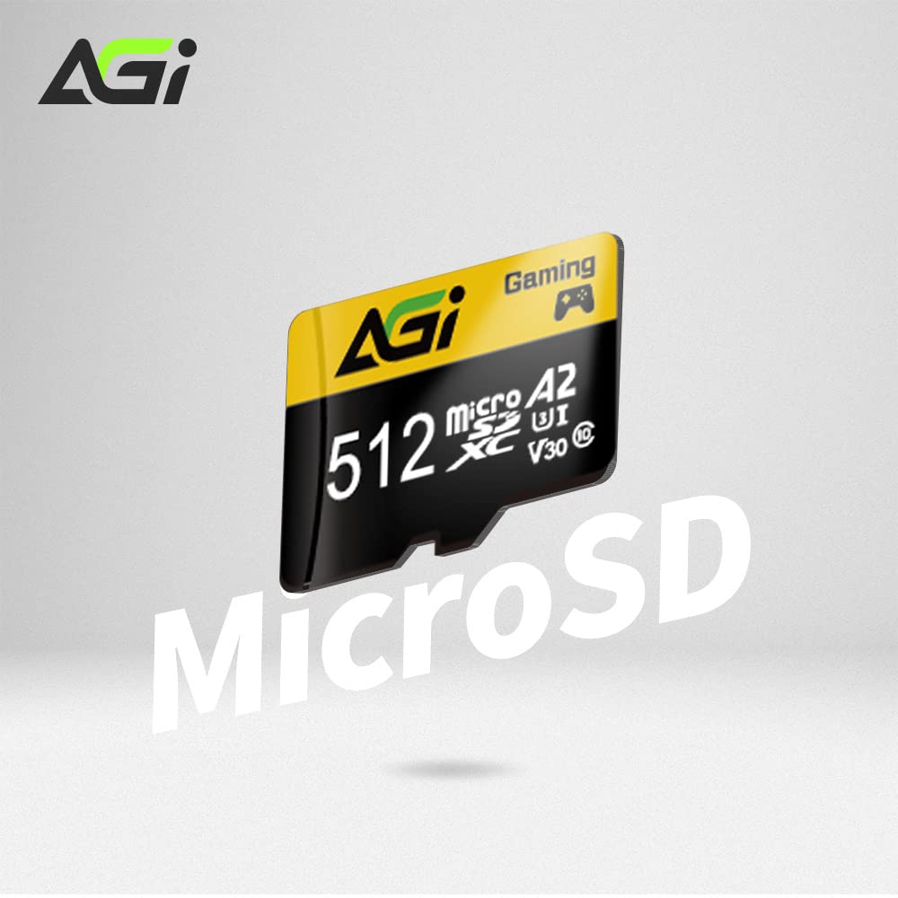 AGI TF138 512GB Tarjeta de Memoria microSDXC 100MBs UHS-I U3 V30 A2 | Almacenamiento y expansion para smartphones, tablets, camaras, dashcam, drone y consolas portatiles de juegos