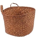 Panier tissé en paille pour la maison - ce panier est un panier de rangement de fleurs pratique, peut être utilisé pour la décoration de bureau à domicile, ce qui est très pratique à transporter et à utiliser.
