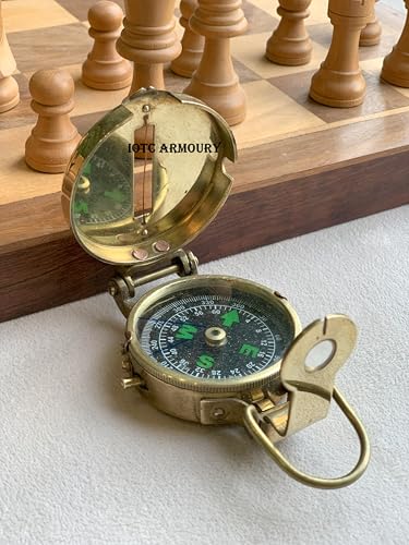Brújula de Bolsillo Militar Náutica Vintage de Latón - Coleccionable, Regalo para Camping y Senderismo miniatura 5