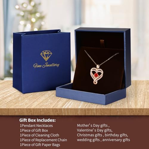 Infinity Heart Birthstone Necklace for Women Wife, Anniversary for Women Wife Her Birthday Gift for Girlfriend Mom Daughters, I Love You Women's Jewelry S925 Sterling Silver - Image 6