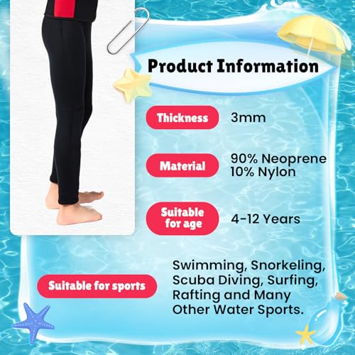 Intbost 3mm Wetsuit Pants Neoprene Bottom for Keeping Warm in Cold Water Wet Suit Pants for Wetsuit Bottoms Swimming Pnats Scuba Diving Snorkeling
