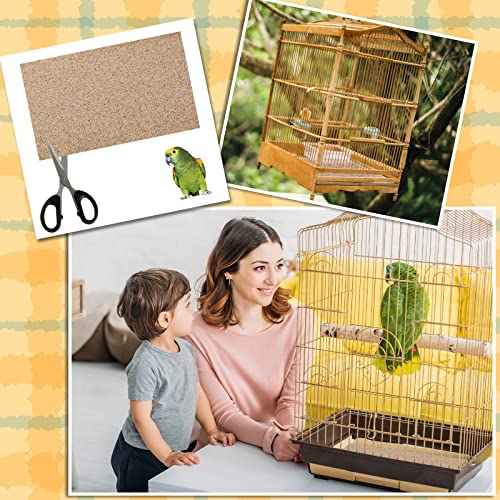 Fabbay 100 peças de papel de cascalho para gaiola de pássaros, papel de revestimento de cascalho, li