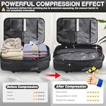 Vacuum Backpack Travel, Vacuum Compression Travel Backpack with Pump, Water Resistant & TSA Anti Theft, Ideal for Travel/Camping/Laptop (With Electric Air Pump & Black) - Image 3