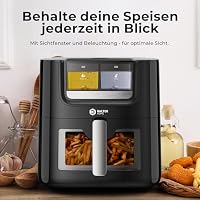 Balter Heißluftfritteuse Airfryer mit Öl- & Wasser-Spray Funktion für extra knusprige Speisen, 7,2L XXL, Heissluftfriteuse mit Sichtfenster, 10 Programme, Air Fryer, inkl. 100 Rezepte, HL-710 – Ansicht 8