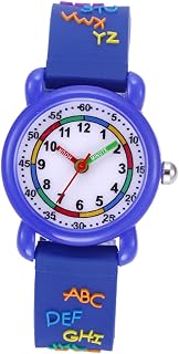 1Pc Relógio Relógios Relógio De Exercício Relógios Para Meninas 3D Relógio De Desenhos Animados Relógio Esportivo Azul Crianças Relógios De Pulso Relógios De Quartzo Letra 3D