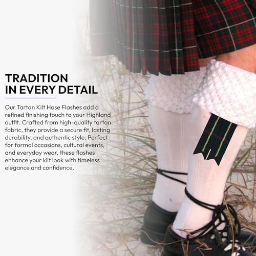 Image of Scottish Tartan Kilt Flashes with Elastic Adjusters