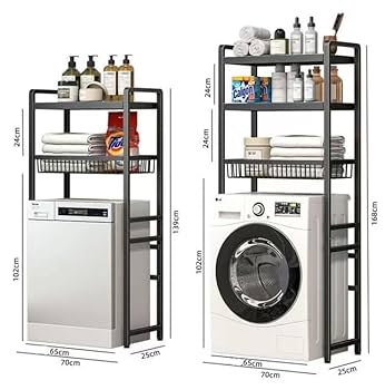Amazon｜ランドリーラック洗濯機収納ラッ 2段/3段洗濯機 ラック